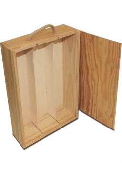 Wooden box for 3 bottles