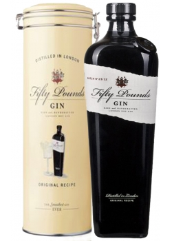 Fifty Pounds Gin, with metal case